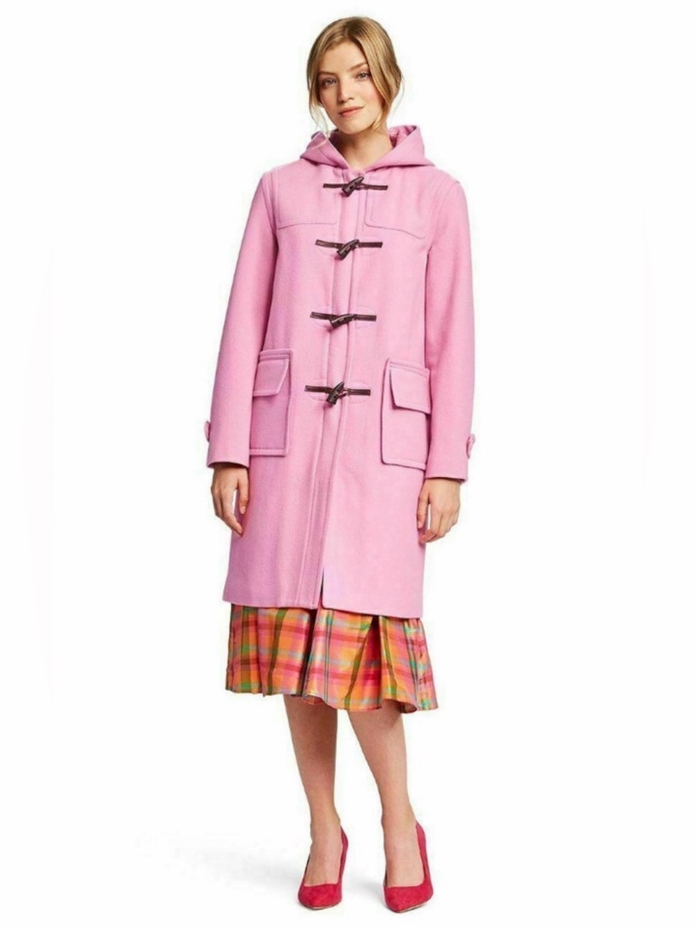 Isaac Mizrahi Adorable Pink Wool Blend
Coat with Hood and Zipper